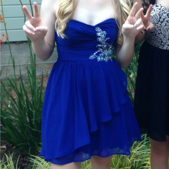 B.Darlin dark Royal blue size 3/4 above the knee dress, prom or graduati… - Picture 8 of 8